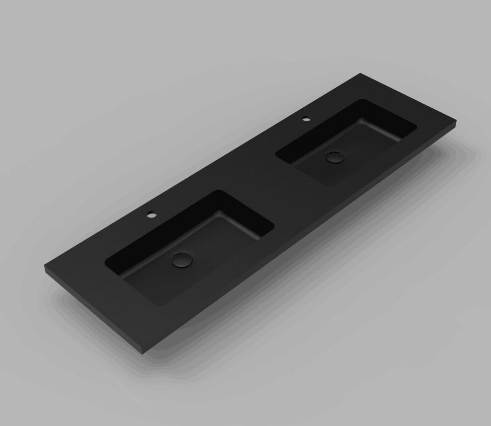 Moore integrated Black sinks, 71"