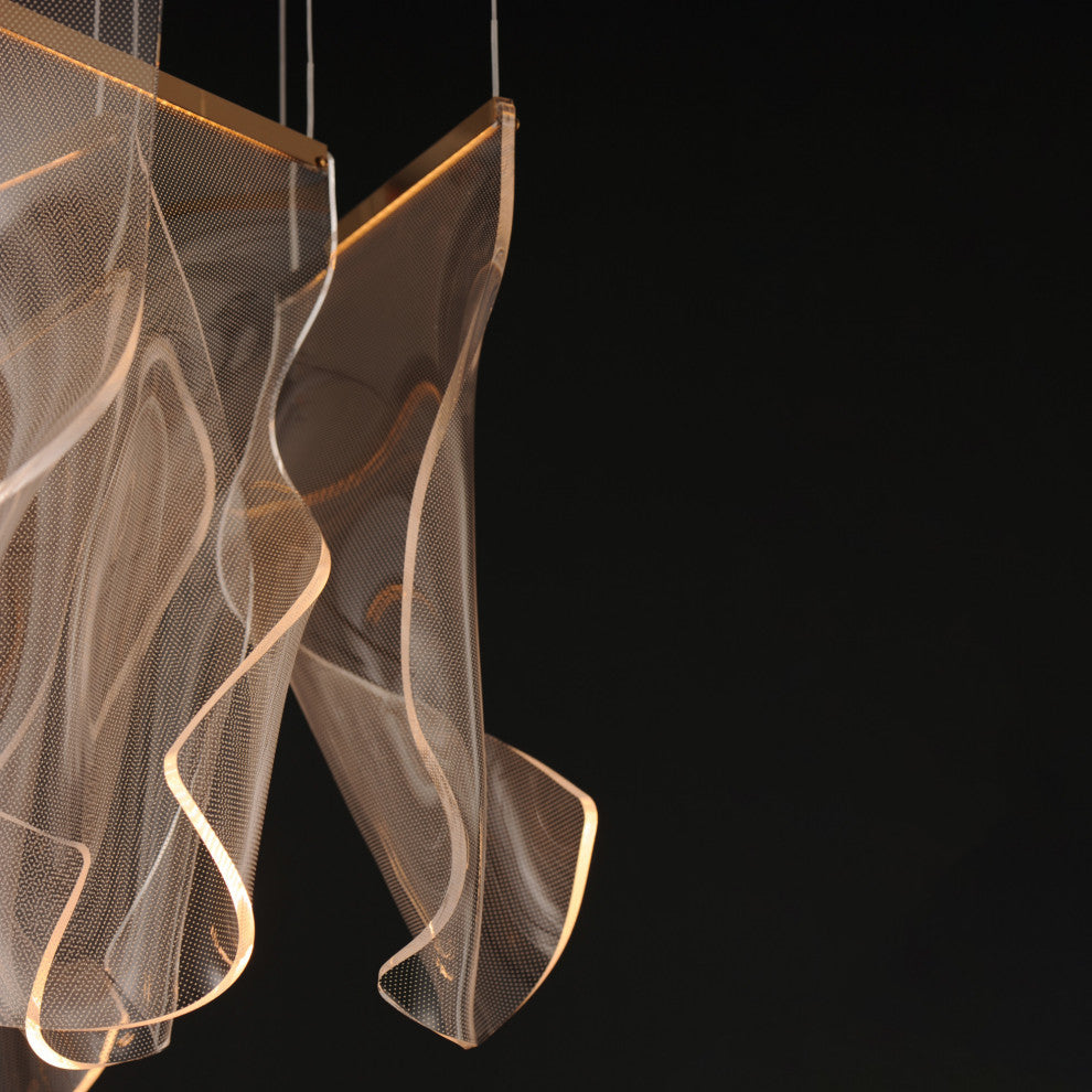 ET2 E24878-133 Rinkle 36"W LED Multi Light Linear Abstract - French Gold