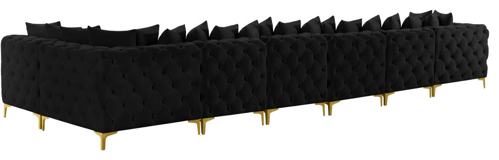 Tremblay Modular Sectional, Black, L-Shaped, 7-Piece: Armless (5), Corner (2)