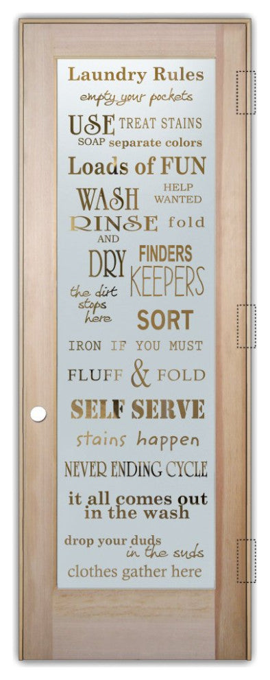 Laundry Door - Laundry Rules - Douglas Fir (stain grade) - 30" x 96" - Knob...