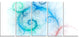 Beautiful Blue Fractal Pattern, Abstract Wall Art Canvas, 60"x28", 5 Panels