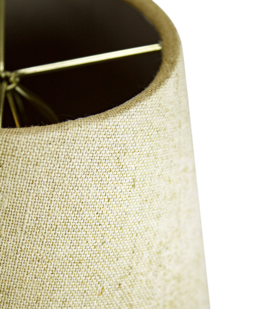 5x8x7 Textured Oatmeal Hard Back Lampshade with White Lining Edison Clip On, Sand-Linen