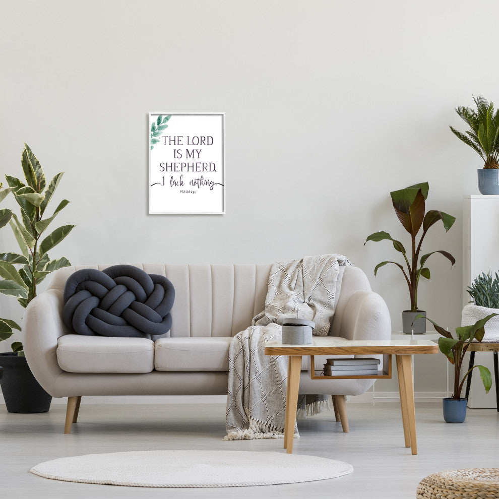Lord Is My Shepherd Faith Phrase Plant Greenery, 16 x 20
