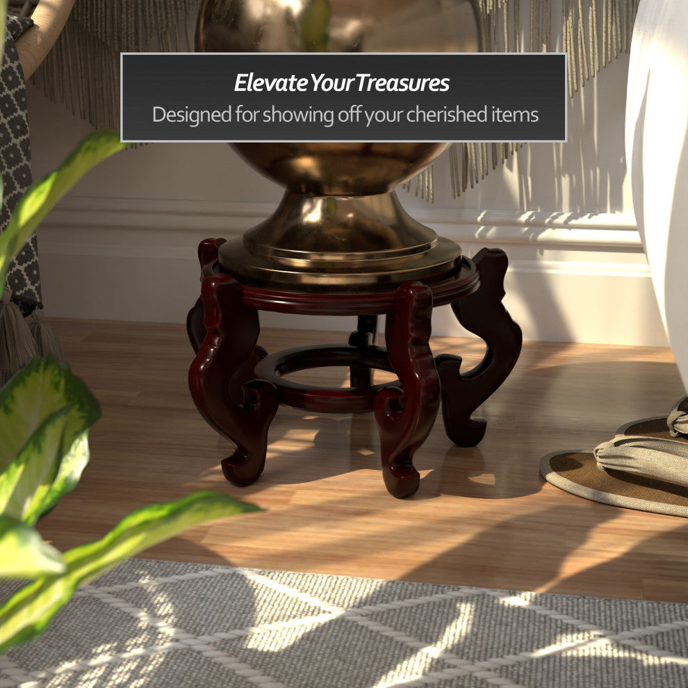 Rosewood Fishbowl Stand, Size 9.5" Base Diameter