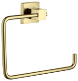 Cube Bathroom Towel Ring, Brushed Gold