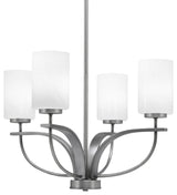 Cavella 4-Light Chandelier, Graphite, 4" White Marble Glass