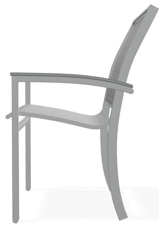 Bazza Sling Stackable Outdoor Dining Chair, Destiny Steel/Graphite