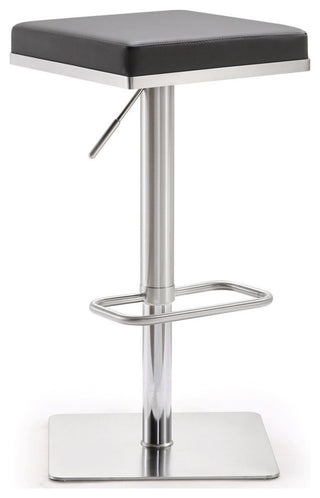 Bari Grey Stainless Steel Adjustable Barstool