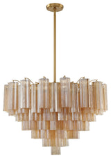 Addis 16 Light Chandelier, Aged Brass