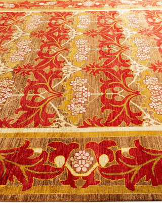 Overdyed, One-of-a-Kind Hand-Knotted Area Rug Brown, 8'10"x11'10"