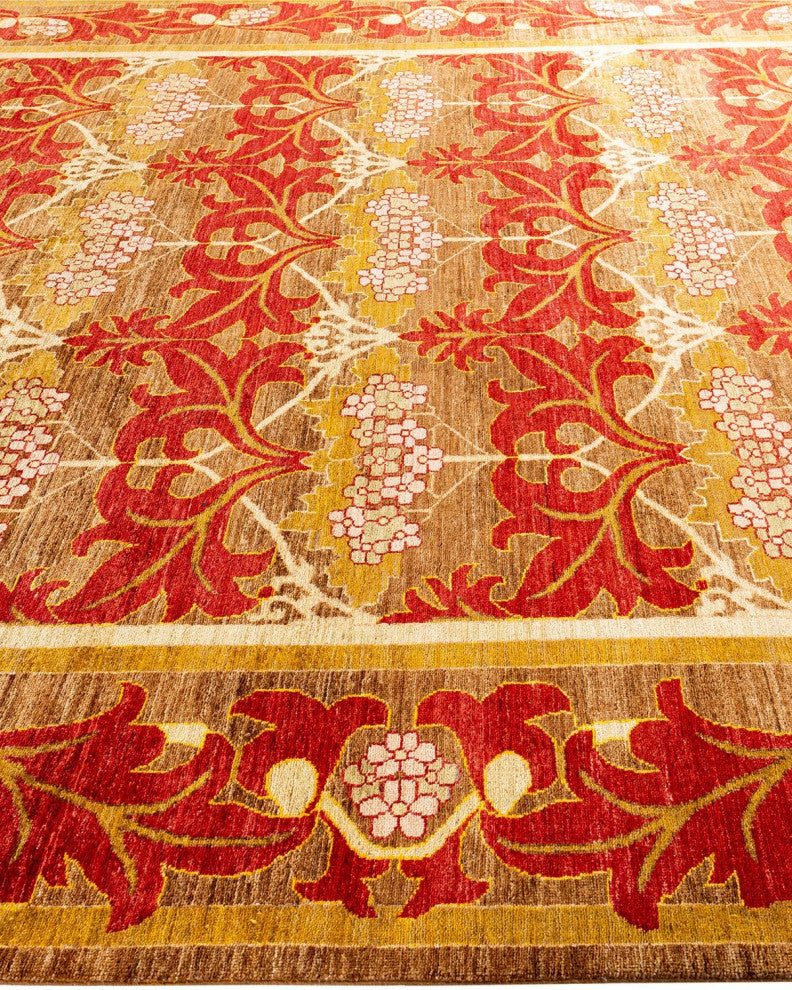 Overdyed, One-of-a-Kind Hand-Knotted Area Rug Brown, 8'10"x11'10"