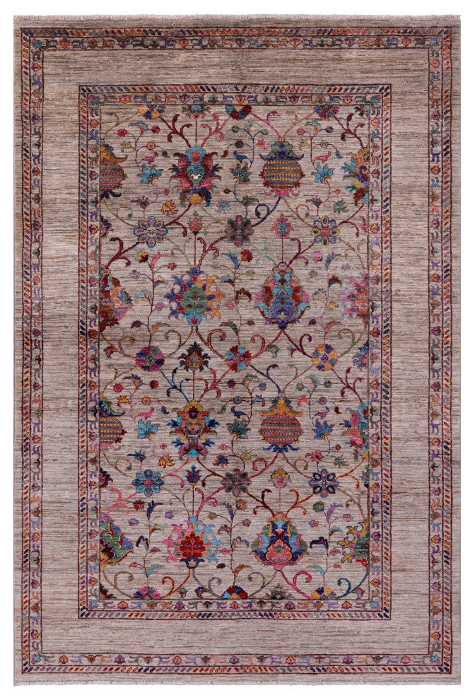 Persian Tabriz Hand Knotted Wool Rug 5' 6" X 8' 3" Q11100