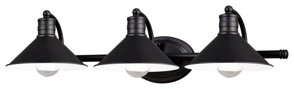 Akron 3-Light Vanity Oil Rubbed Bronze and Matte White