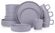 Stone Lain Cleo Stoneware 16 Piece Dinnerware Set, Light Gray