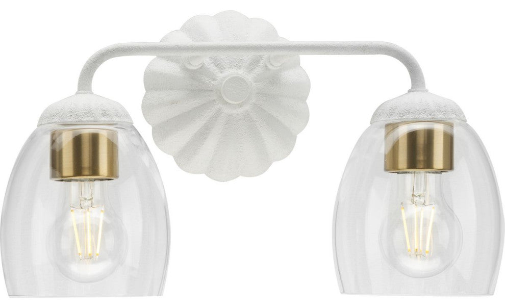Quillan Collection Transitional Bath and Vanity Light, White Plaster