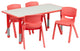 Roseto FFIF61041 Five Piece Plastic Framed Classroom Set - Red