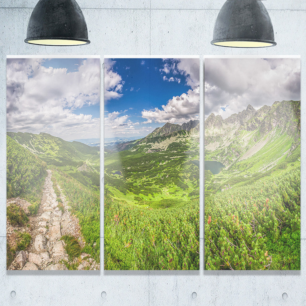 "Mountain Trail in Tatras Panorama" Metal Wall Art, 3 Panels, 36"x28"