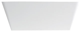 59" Solid Surface White Stone Freestanding Rectangular Tub w/Drain, Matte White