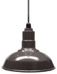 12" Steel Farmhouse Style Pendant Light, El Segundo, Dark Bronze, Black Cord