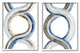 Two Dimensional Spiral Helix Brown Blue Abstract Lines,2pc, each 11 x 14