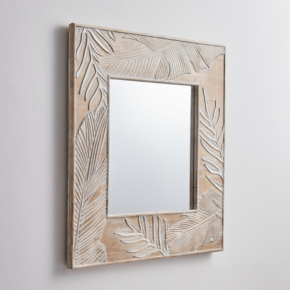 32 in. W x 32 in. H Square Farmhouse Framed Wall Bathroom Vanity Mirror