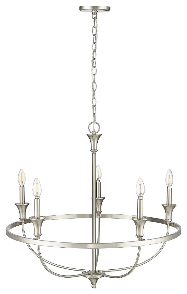 5 Light 29.1 in. Brushed Nickel Chandelier