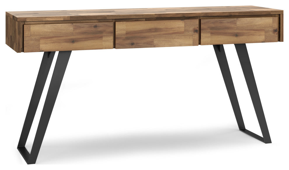 Lowry Console Sofa Table, Distressed Golden Wheat