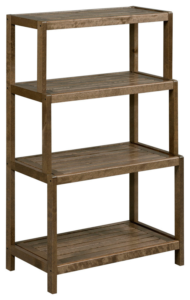Dunnsville 4-Tier Stepback Shelf, Antique Chestnut