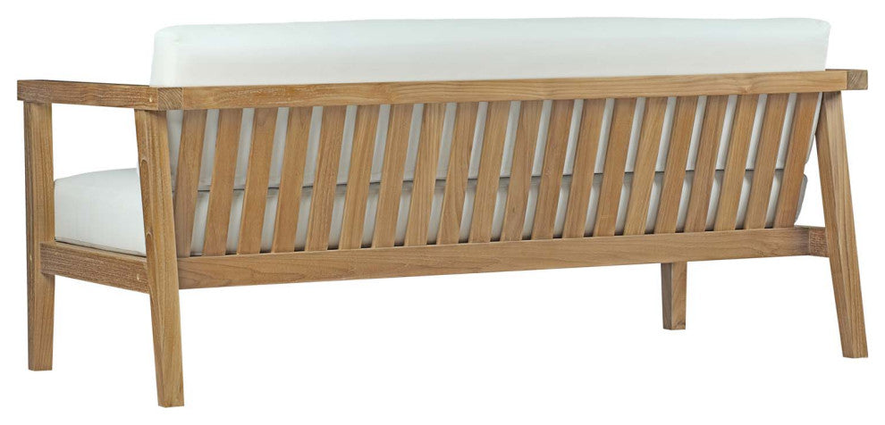Bayport 5 Piece Outdoor Patio Teak Set, Natural White