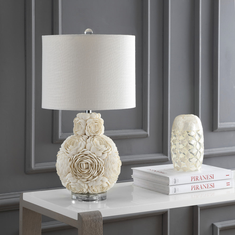 Seashell Rosette 24" LED Table Lamp, Cream