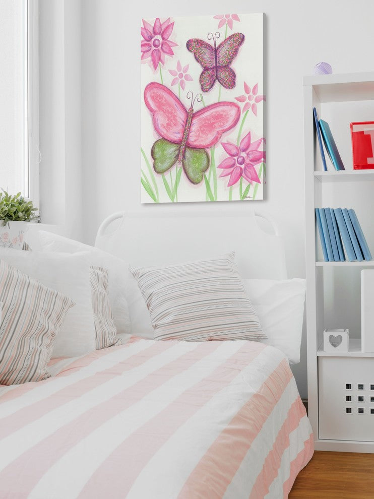 Marmont Hill, "2 Butterflies" by Reesa Qualia Painting on Wrapped Canvas, 30x45