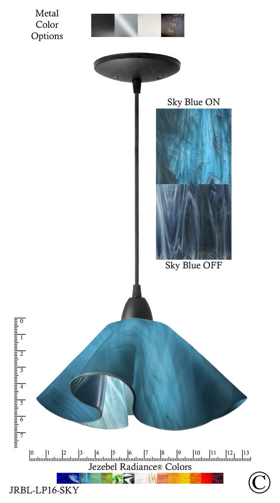 Jezebel Radiance Lily Pendant, Large, Sky Blue