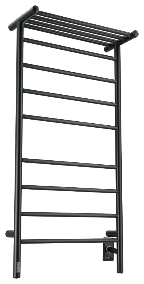 Ancona Piazzo OBT 8-Bar Towel Warmer, On-Board Timer, Matte Black
