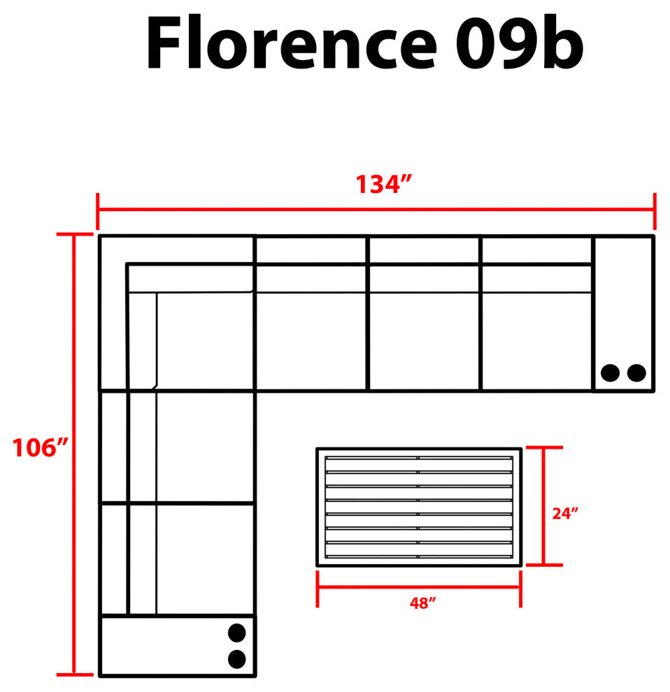 Florence 9 Piece Outdoor Wicker Patio Furniture Set 09b