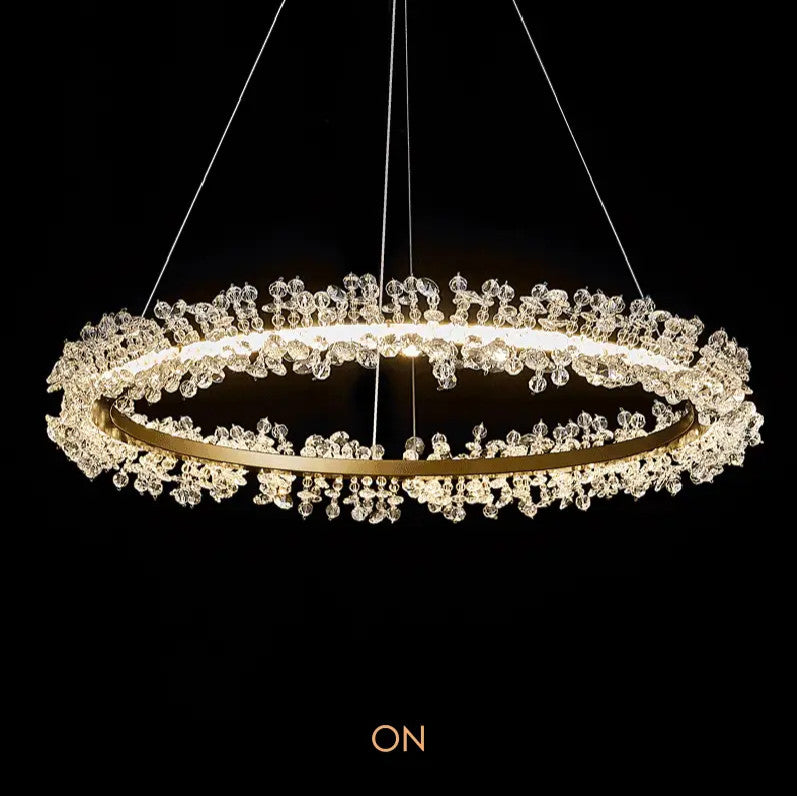 Capri Crystal Ring Chandelier, Diameter 24"