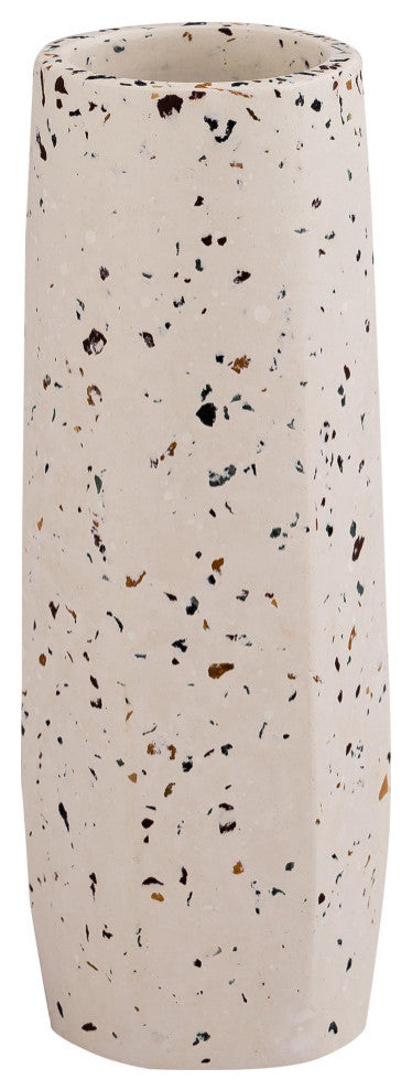 Terrazzo White Vase, Small Skinny