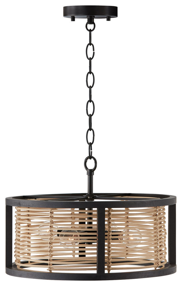 Capital Lighting 244041 Rico 4 Light 16"W Semi-Flush Drum Ceiling - Flat Black