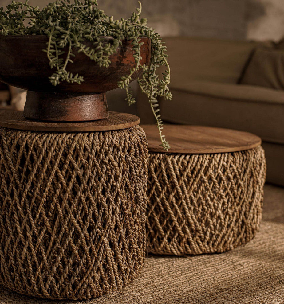 D-Bodhi Knut Side Table, Brown, 15"hx18"d