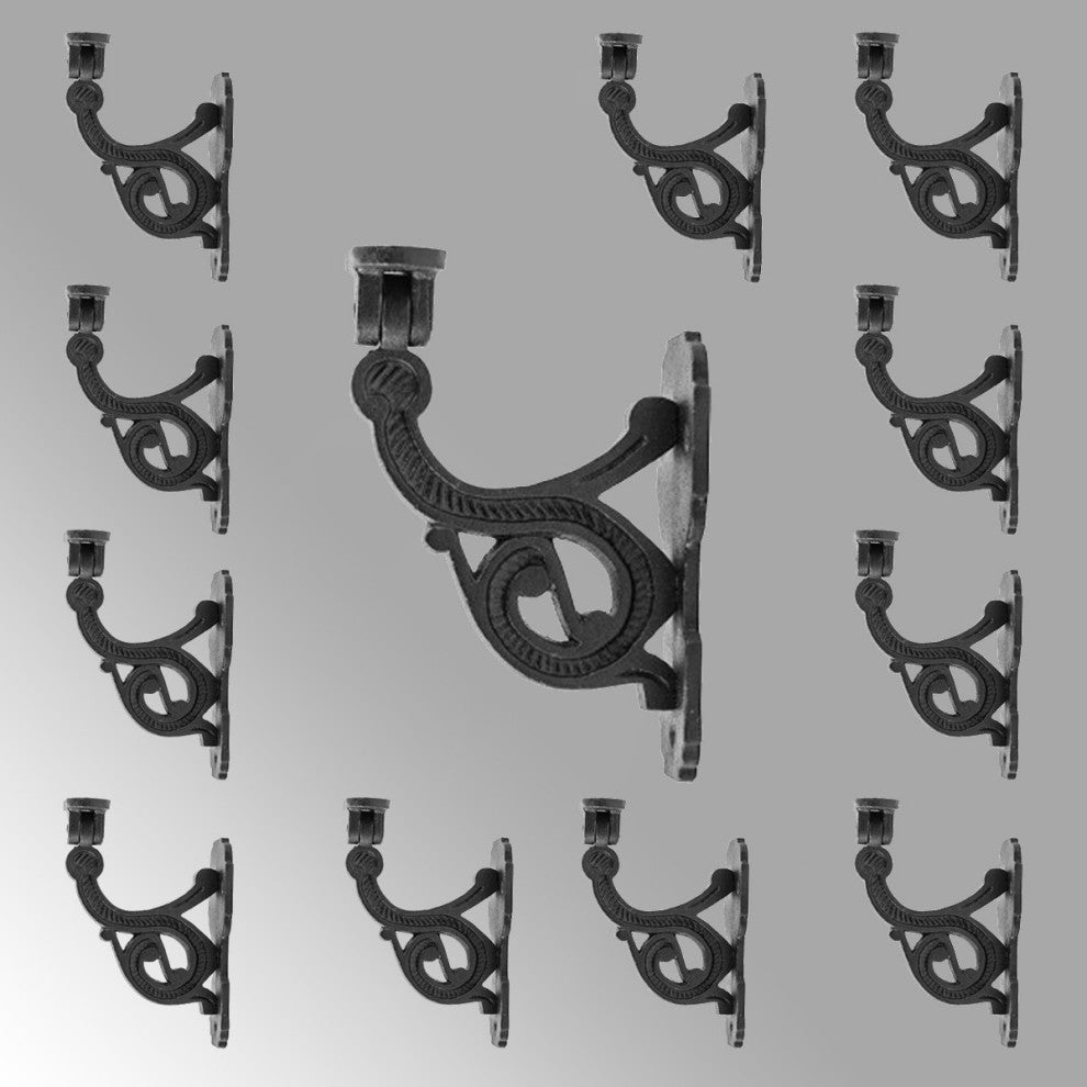 Black RSF Iron Hand Rail Bracket Rust Resistant Finish Pack of 12