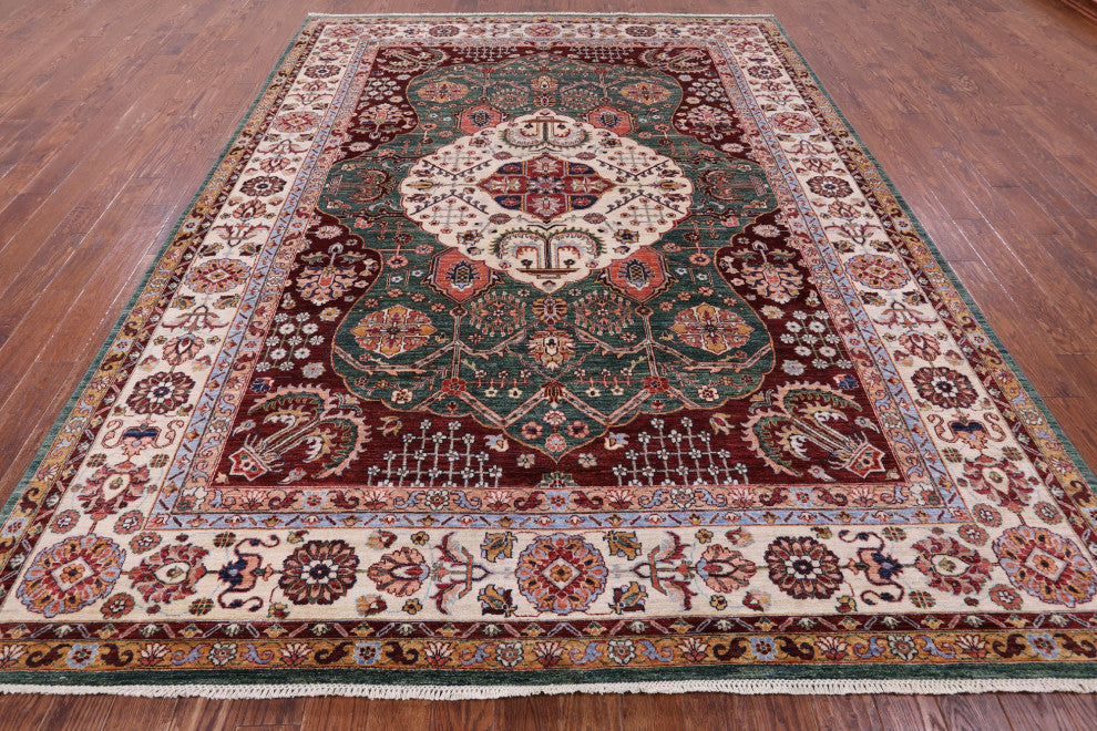 9' 1" X 11' 10" Hand Knotted Persian Tabriz Wool Rug Q9990