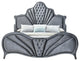 Manchester York Style Headboard Platform Bed, Gray Velvet, King