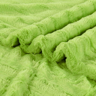 Derby Double Sided Faux Fur Throw Blanket, Citron