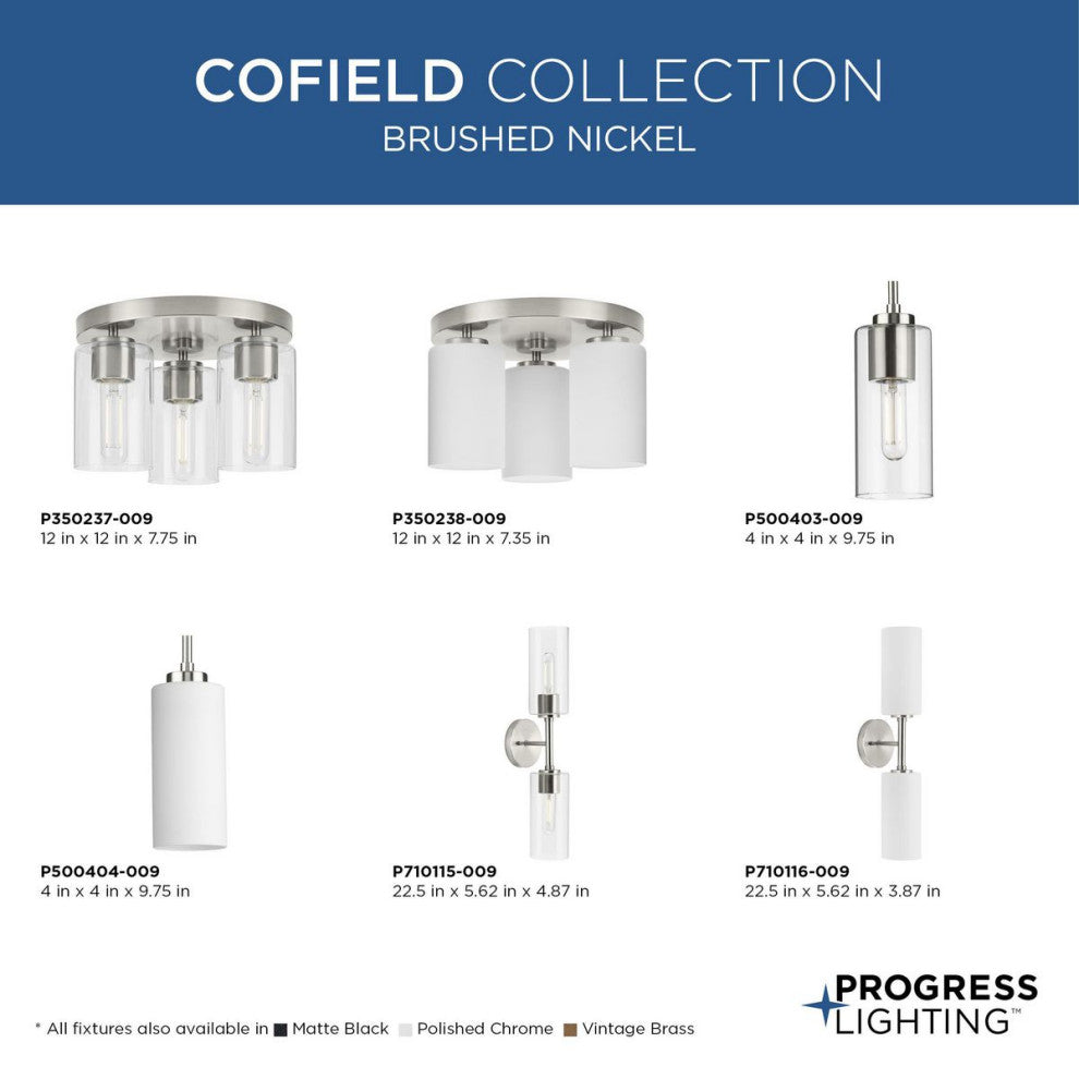 Cofield Collection 2-Light Brushed Nickel Transitional Wall Sconce Vanity Light