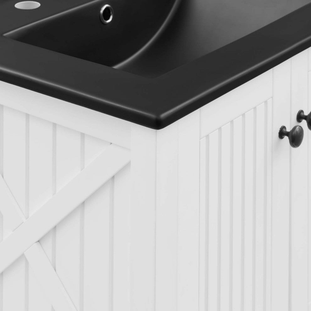 Steam 24" Bathroom Vanity - White Black