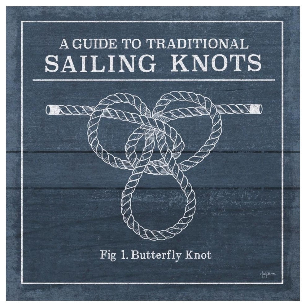 "Vintage Sailing Knots II" Digital Paper Print by Mary Urban, 26"x26"
