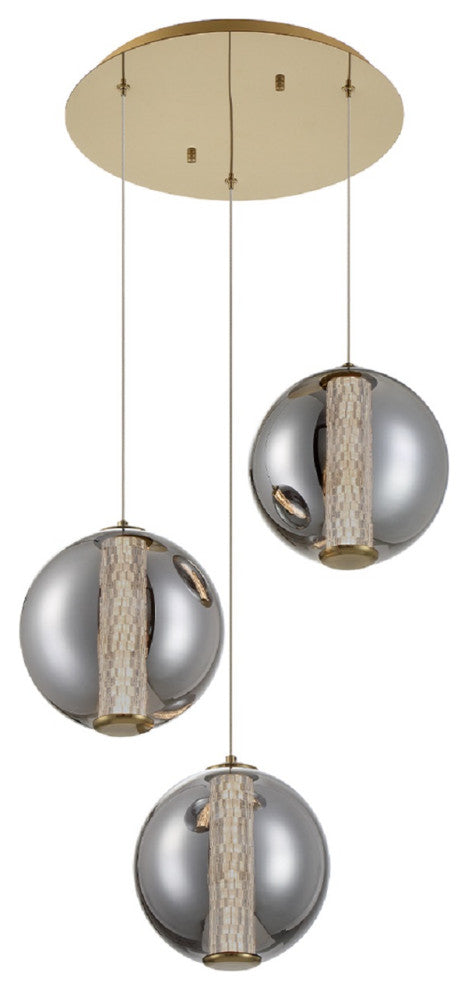 Atomo 3-Light Pendant, Gold