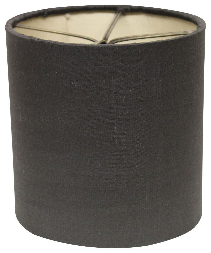 6" Graphite With Natural Lining Set of 6 Drum Chandelier Lampshades