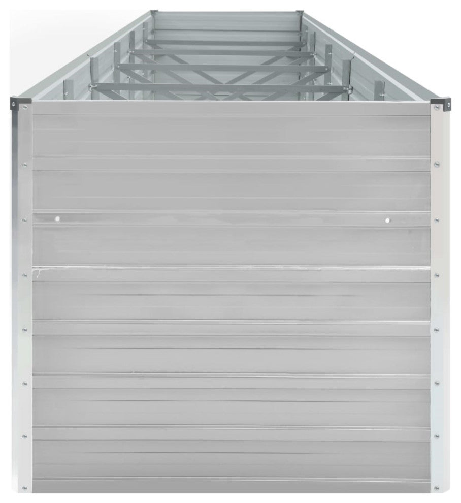 Vidaxl Garden Raised Bed Galvanized Steel 189"x31.5"x30.3" Gray