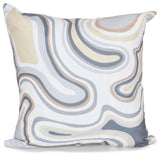 Agate, Geometric Print Pillow, Taupe And Beige, 16"x16"