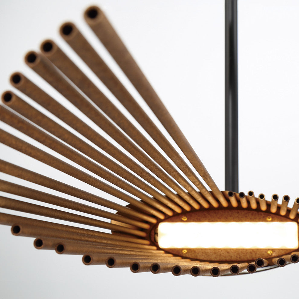 Umura 2-Light Chandelier, Black/Aged Gold